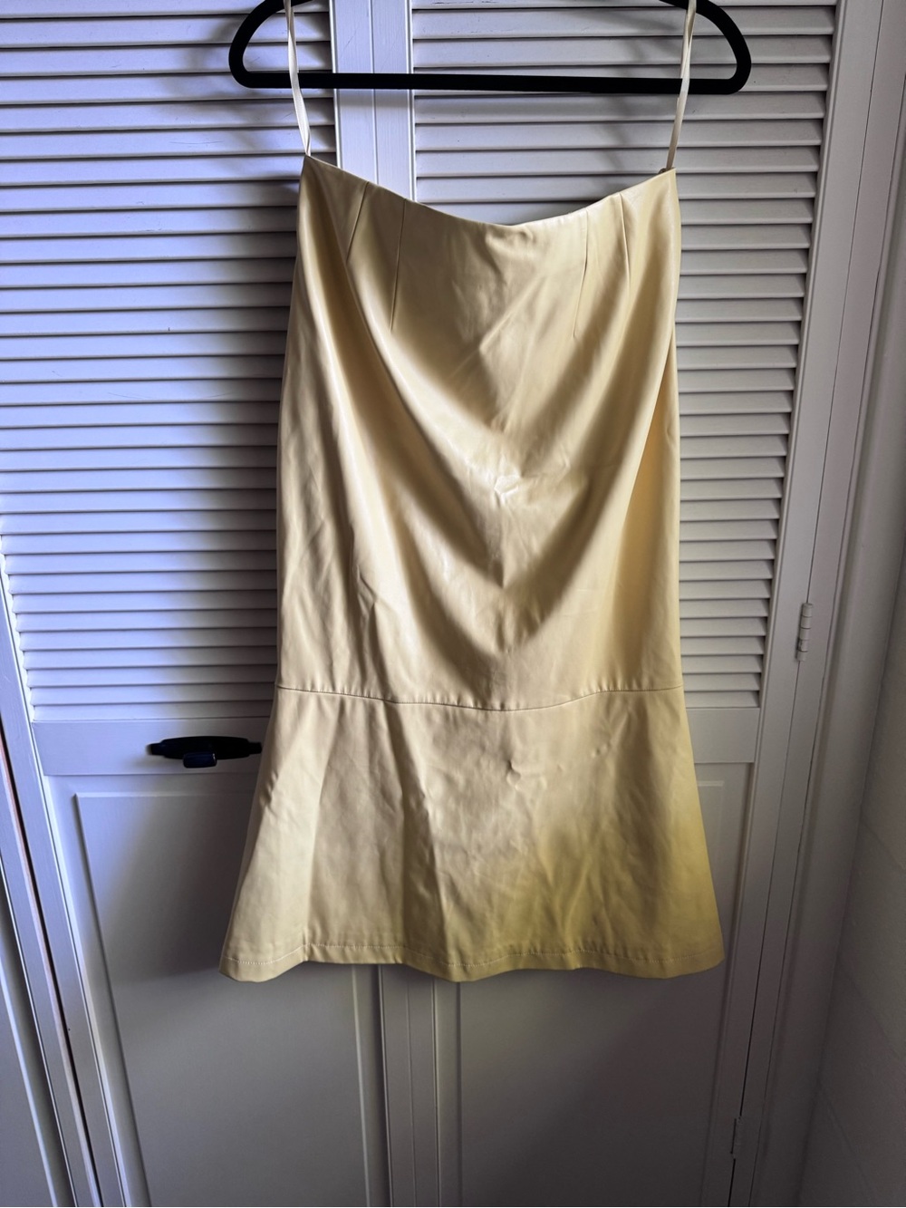 STAUD Sunny Yellow Pleather Dress